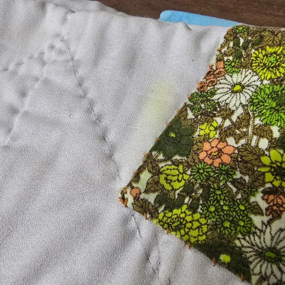 Vintage Handmade 1920s Sunbonnet Sue and‎ Overall Sam Quilt  Western Print Back